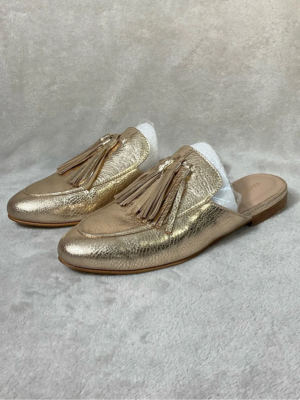 Kaanas Metallic Gold Tassel Mules Womens Sz 9 - Picture 3 of 7